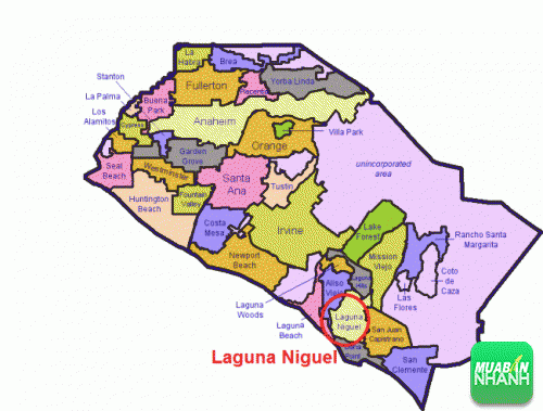 Vị trí Thành phố Laguna Niguel, Quận Cam, California