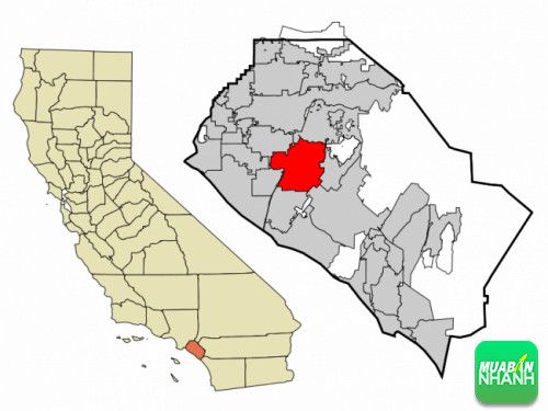 Vị trí của Santa Ana trong Quận Cam, California